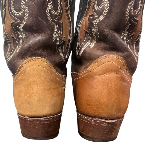 Men's Vintage J. Chisholm Dan Post Leather Western Cowboy Boots RARE Sz 10 4EE - Picture 11 of 16
